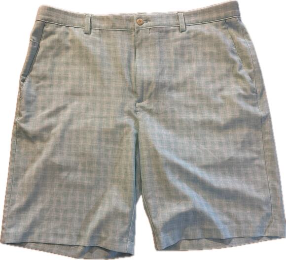 PGA Tour Other - PGA Tour Golf Shorts Men's Size 38 Light Blue Plaid Chino Stretch Flat